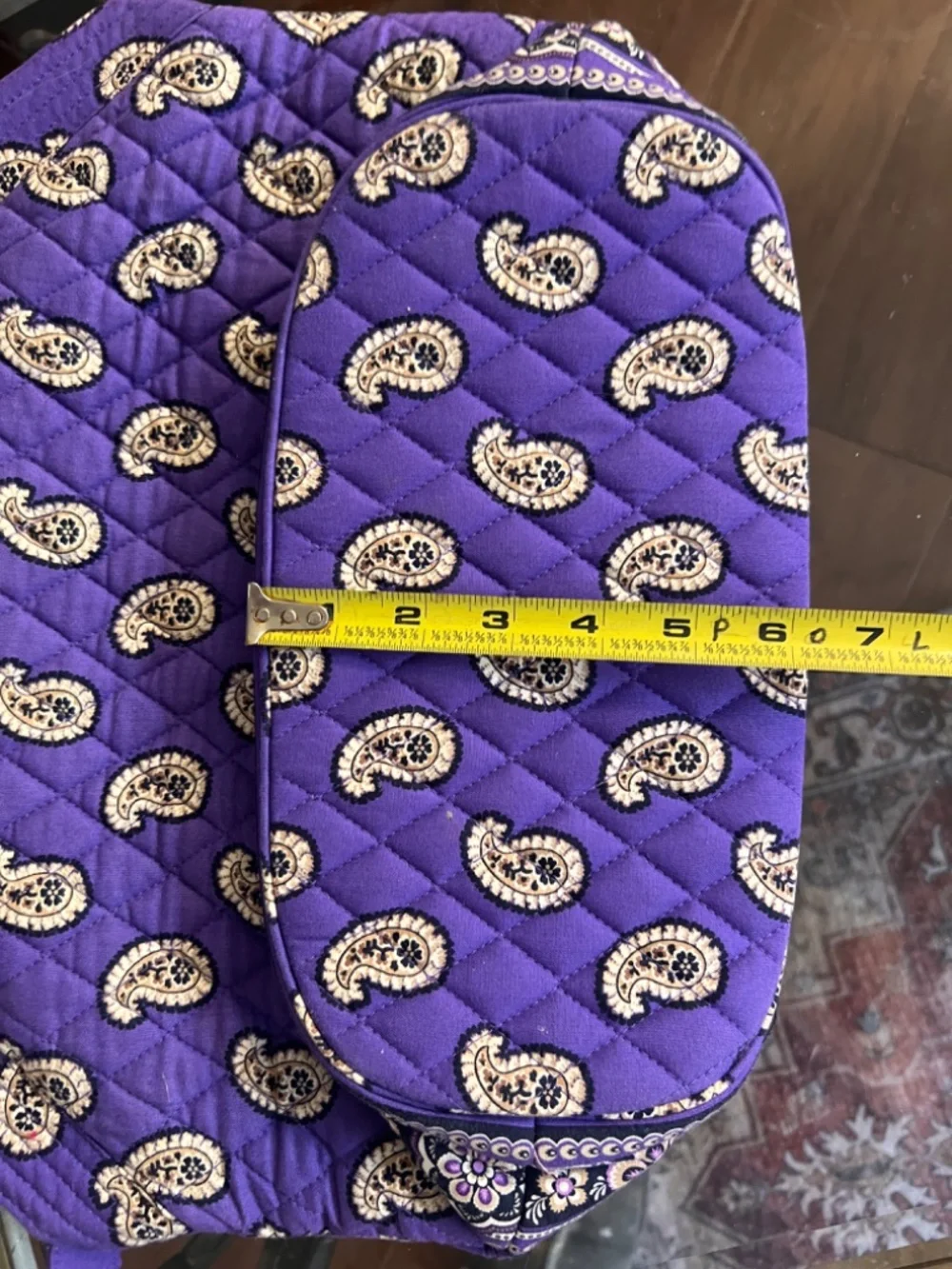 NEW Vera Bradley Simply Violet Paisley Angle Bag quilted cotton exterior